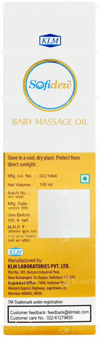 Sofidew Baby Massage Oil 100ml