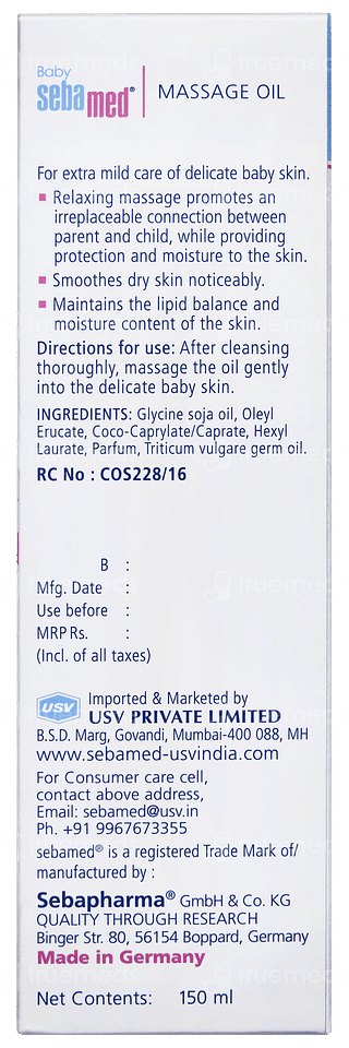 Sebamed Baby Soothing Massage Oil 150ml