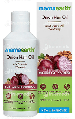 Mamaearth Onion Hair Oil For Hair Regrowth And Hair Fall Control With Redensyl 150 ML