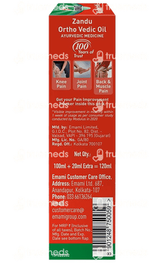 Zandu Ortho Vedic Oil 100ml With 20% Extra