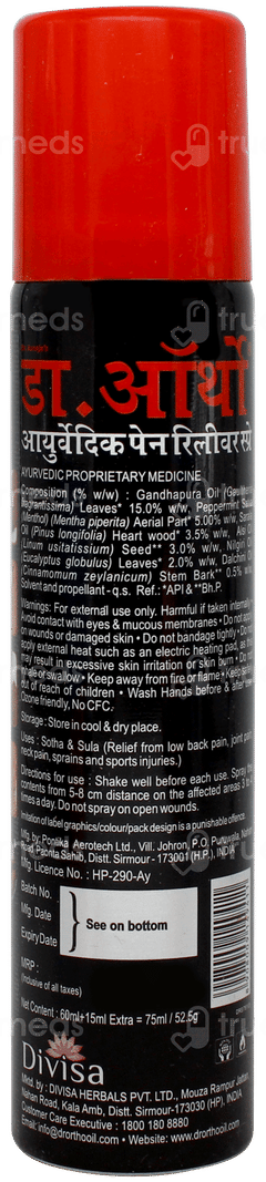 Dr Ortho Pain Reliever Spray 75ml