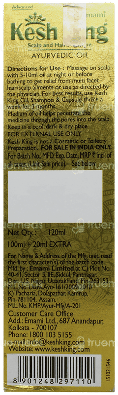 Emami Kesh King Ayurvedic Oil 100ml + 20ml Extra
