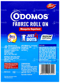 Odomos Mosquito Repellent Fabric Roll On 8ml