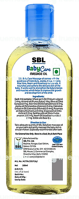 Sbl Baby Care Massage Oil 100 ML