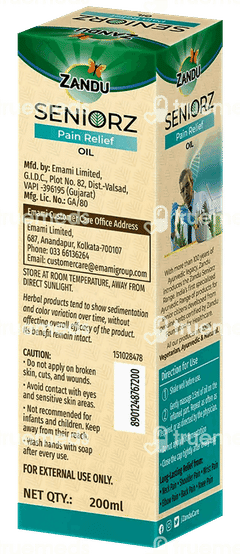 Zandu Seniorz Pain Relief Oil 200ml