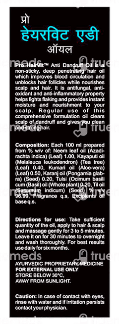 Millennium Herbal Care Pro Hairvit Ad Hair Oil 100 ML