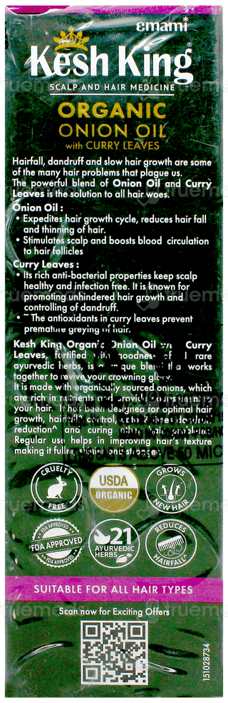 Emami Kesh King Organic Onion With Curry Leaves Hair Oil 100Ml