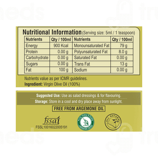 Pure Nutrition Vitals Raw Cold Pressed Olive Oil 250 ML