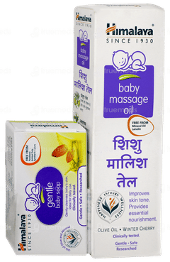 Himalaya Baby Massage Oil 100ml With Gentle Baby Soap 50gm Free