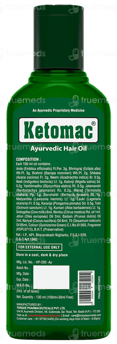 Ketomac Ayurvedic Hair Oil 100ml+30ml Free