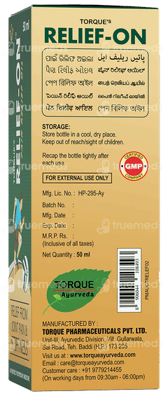 Torques Relief On Pain Relief Oil 50ml
