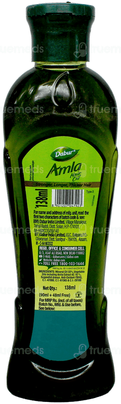 Dabur Amla Hair Oil 90ml With 48ml Free