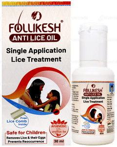 Follikesh Anti Lice Oil 30ml With Lice Comb Free Follikesh Anti Lice Oil 30ml With Lice Comb Free