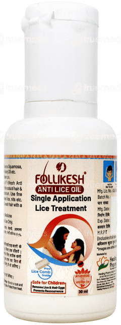 Follikesh Anti Lice Oil 30ml With Lice Comb Free Follikesh Anti Lice Oil 30ml With Lice Comb Free
