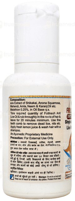 Follikesh Anti Lice Oil 30ml With Lice Comb Free Follikesh Anti Lice Oil 30ml With Lice Comb Free