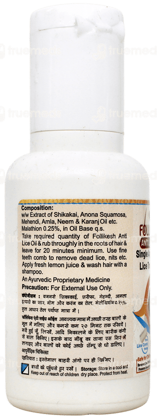 Follikesh Anti Lice Oil 30ml With Lice Comb Free