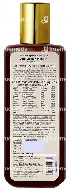 Mother Sparsh Stretch Mark Massage Oil 100ml