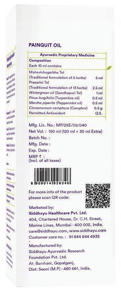 Siddhayu Painquit Oil 120ml + 30ml Extra