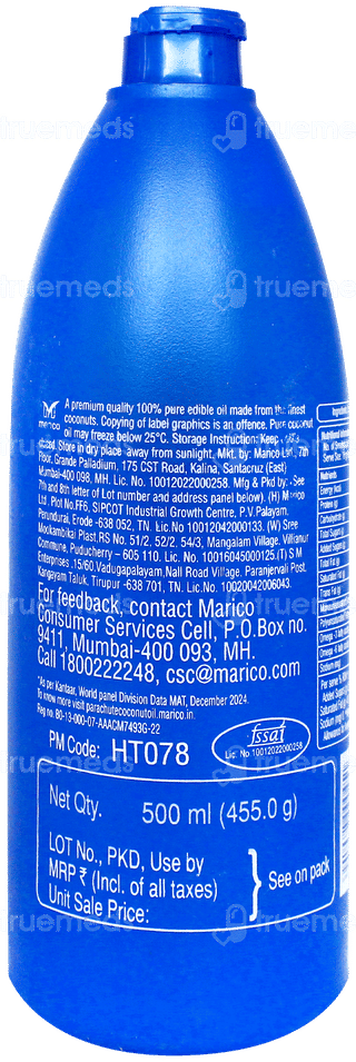 Parachute 100% Pure Coconut Oil 500ml