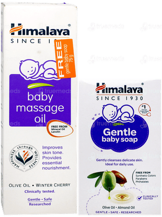 Himalaya Baby Massage Oil 200ml With Gentle Baby Soap 75gm Free