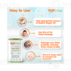 Oyo Baby Natural Badam Rogan Sweet Almond Oil For 0 To 5 Years 200ml