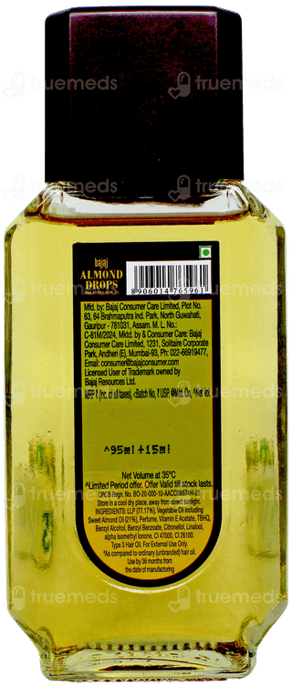 Bajaj Almond Drops Hair Oil 95Ml+19Ml Free