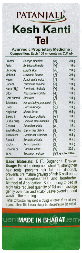 Patanjali Kesh Kanti Tel 100ml + 20ml Extra With 25gm Kesh Kanti Herbal Mehndi Free