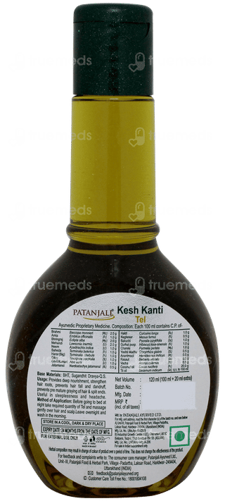 Patanjali Kesh Kanti Tel 100ml + 20ml Extra With 25gm Kesh Kanti Herbal Mehndi Free