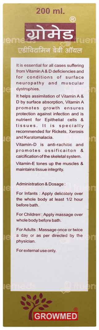 Growmed Ad Vitamin Baby Oil 200ml