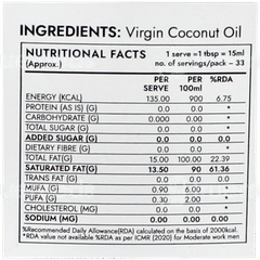 Kapiva Pure Foods Cold Pressed Virgin Coconut Oil 500Ml