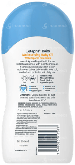 Cetaphil Baby With Organic Calendula Moisturising Oil 200ml