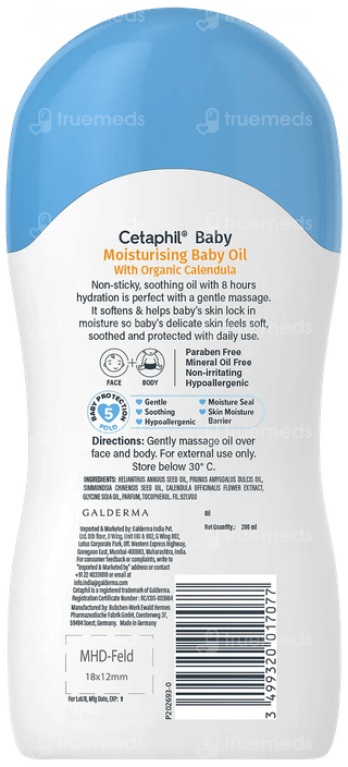 Cetaphil Baby With Organic Calendula Moisturising Oil 200ml