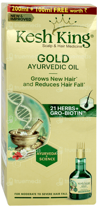 Kesh King Gold New & Improved Ayurvedic Oil 200ml +100 ML Free