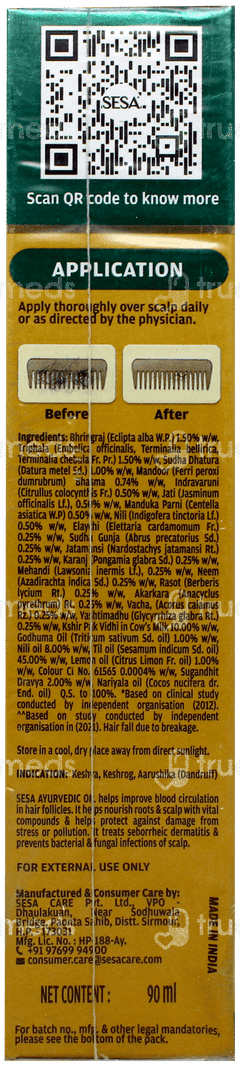 Sesa New Ayurvedic Oil 90ml With Shampoo 50ml Free