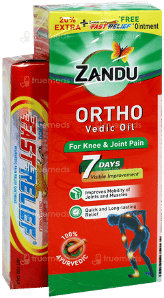 Zandu Ortho Vedic Oil 100Ml With 20% Extra And Zandu Fast Relief Ointment 15Ml Free Zandu Ortho Vedic Oil 100Ml With 20% Extra And Zandu Fast Relief Ointment 15Ml Free