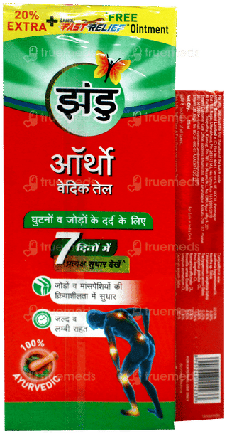 Zandu Ortho Vedic Oil 100Ml With 20% Extra And Zandu Fast Relief Ointment 15Ml Free