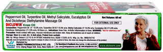 Diclowin Knee Oil 60ml With Free Diclowin Active Roll On 10ml