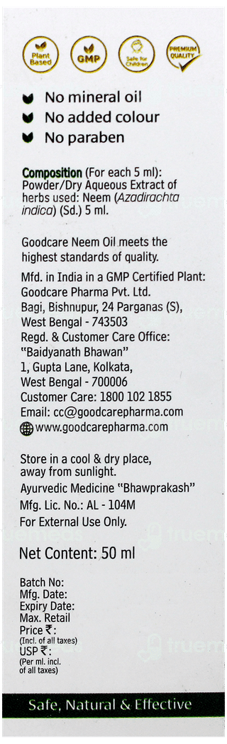 Baidyanath Goodcare Cold Pressed Neem Oil 50Ml