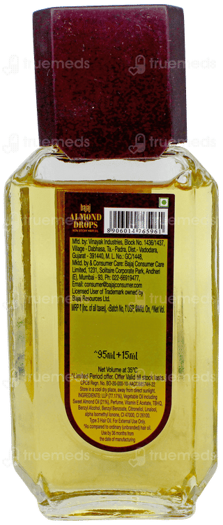 Bajaj Almond Drops Hair Oil 95Ml+15Ml Free