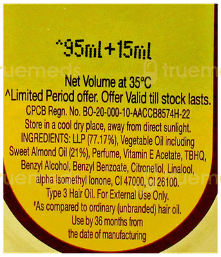 Bajaj Almond Drops Hair Oil 95Ml+15Ml Free