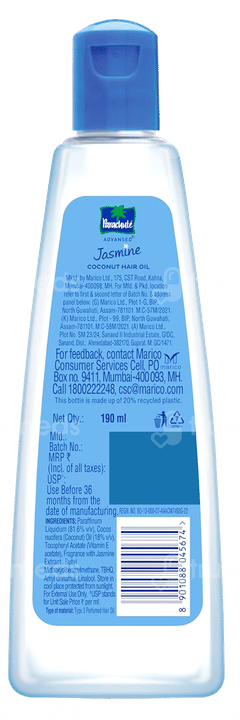 Parachute Advansed Jasmine With Vit E Coconut Hair Oil 190Ml