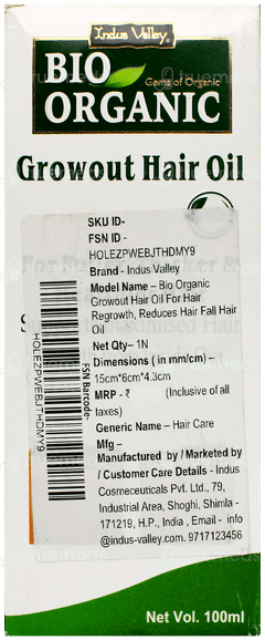 Indus Valley Bio Organic Growout Hair Oil 100Ml