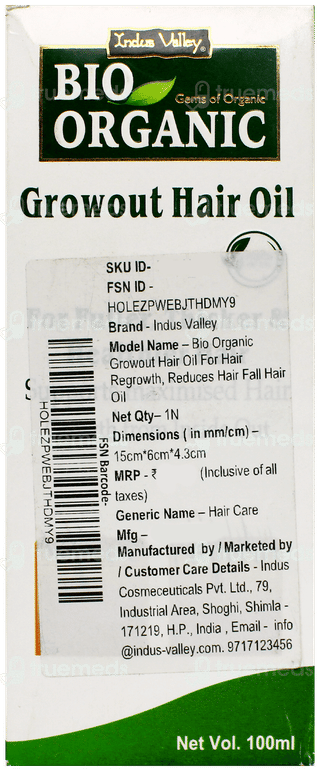 Indus Valley Bio Organic Growout Hair Oil 100Ml