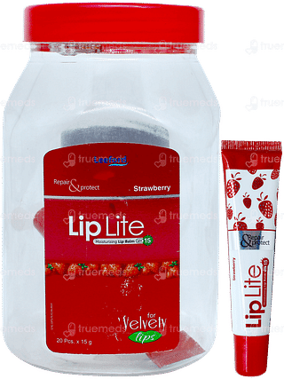 Lip Lite Spf 15 Strawberry Moisturising Lip Balm 15gm