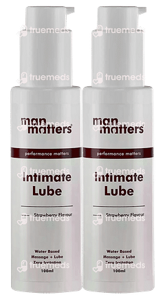 Man Matters Intimate Lube Water Based Strawberry Flovour Lubricant Pack Of 2  (100 ML Each)