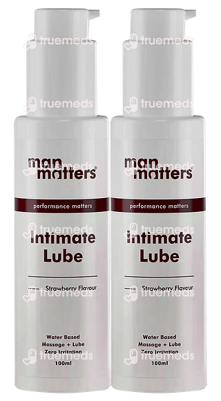 Man Matters Intimate Lube Water Based Strawberry Flovour Lubricant Pack Of 2  (100 ML Each)