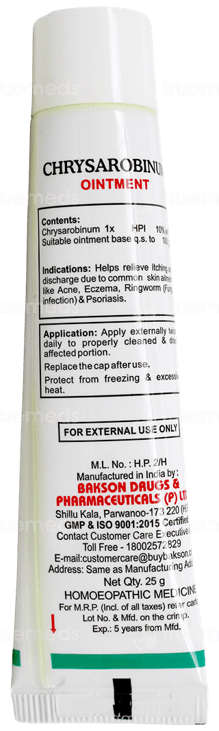 Baksons Chrysarobinum Ointment 25Gm