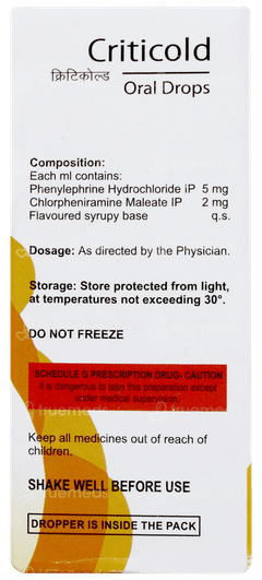 Criticold Orange Flavour Oral Drops 15ml