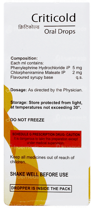 Criticold Orange Flavour Oral Drops 15ml