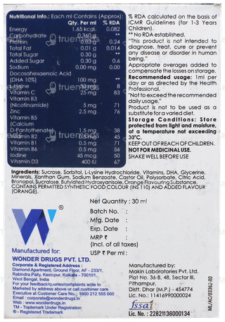 Wonfit Dha Orange Flavour Oral Drops 30ml